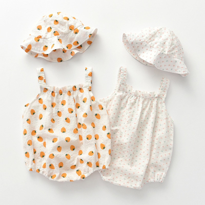 夏季ins嬰兒服裝薄款寶寶連體衣吊帶三角包屁衣純棉嬰童服飾