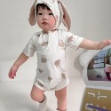 2023夏季新款ins韩版儿童连体衣小兔子满印婴儿包屁衣宝宝哈衣套装-規格圖5