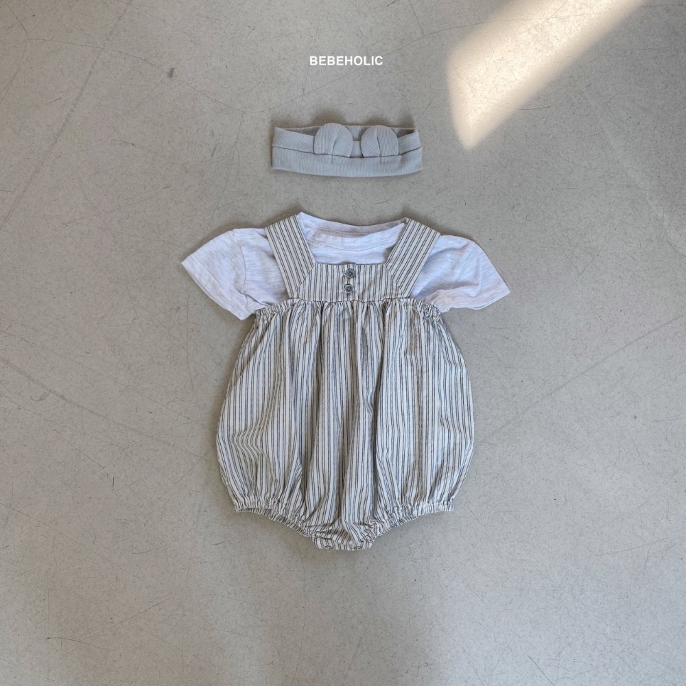 嬰兒夏季背帶包屁衣2023新款女童條紋兩扣背帶連體衣寶寶夏裝薄款-細節圖3