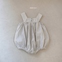 嬰兒夏季背帶包屁衣2023新款女童條紋兩扣背帶連體衣寶寶夏裝薄款-規格圖5