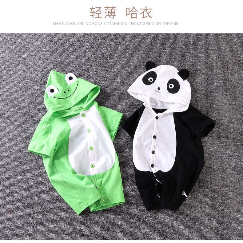 夏季男女寶寶爬服哈衣嬰兒衣服新生兒可愛短袖連體衣-細節圖3