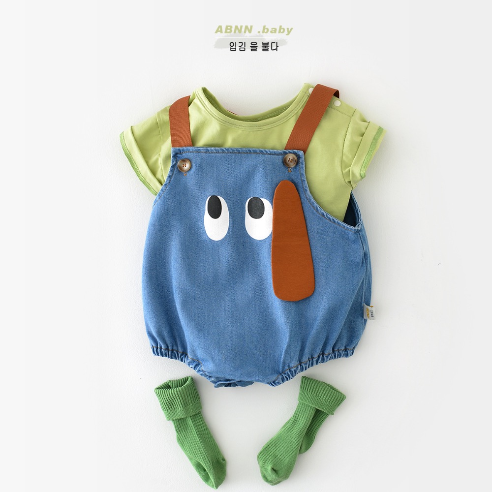 夏季新款男女寶寶卡通小狗無袖哈衣新生兒棉質韓版短袖嬰兒連體衣-細節圖2