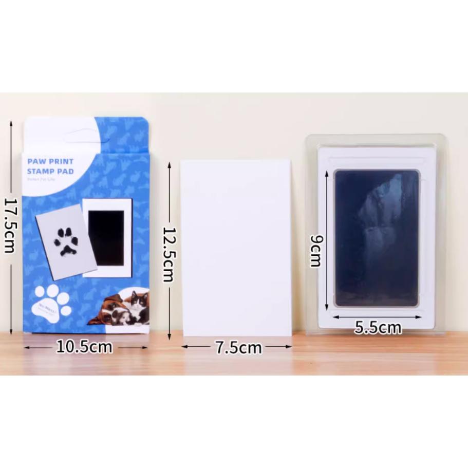 ✨台灣快速出貨✨貓 狗 腳印印台 腳印 紀念 手印 掌印 拓印 免洗 不沾 5吋 相框 印台 不沾墨 鴨子 動物 寵物-細節圖4