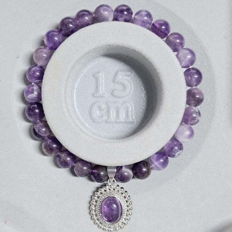 ✵𝖍𝖆𝖓𝖉𝖒𝖆𝖉𝖊✵設計款手鍊 紫水晶 紫晶 手串 吊墜 圓珠 天然 現貨 孤品 造型 設計款 富貴-細節圖4