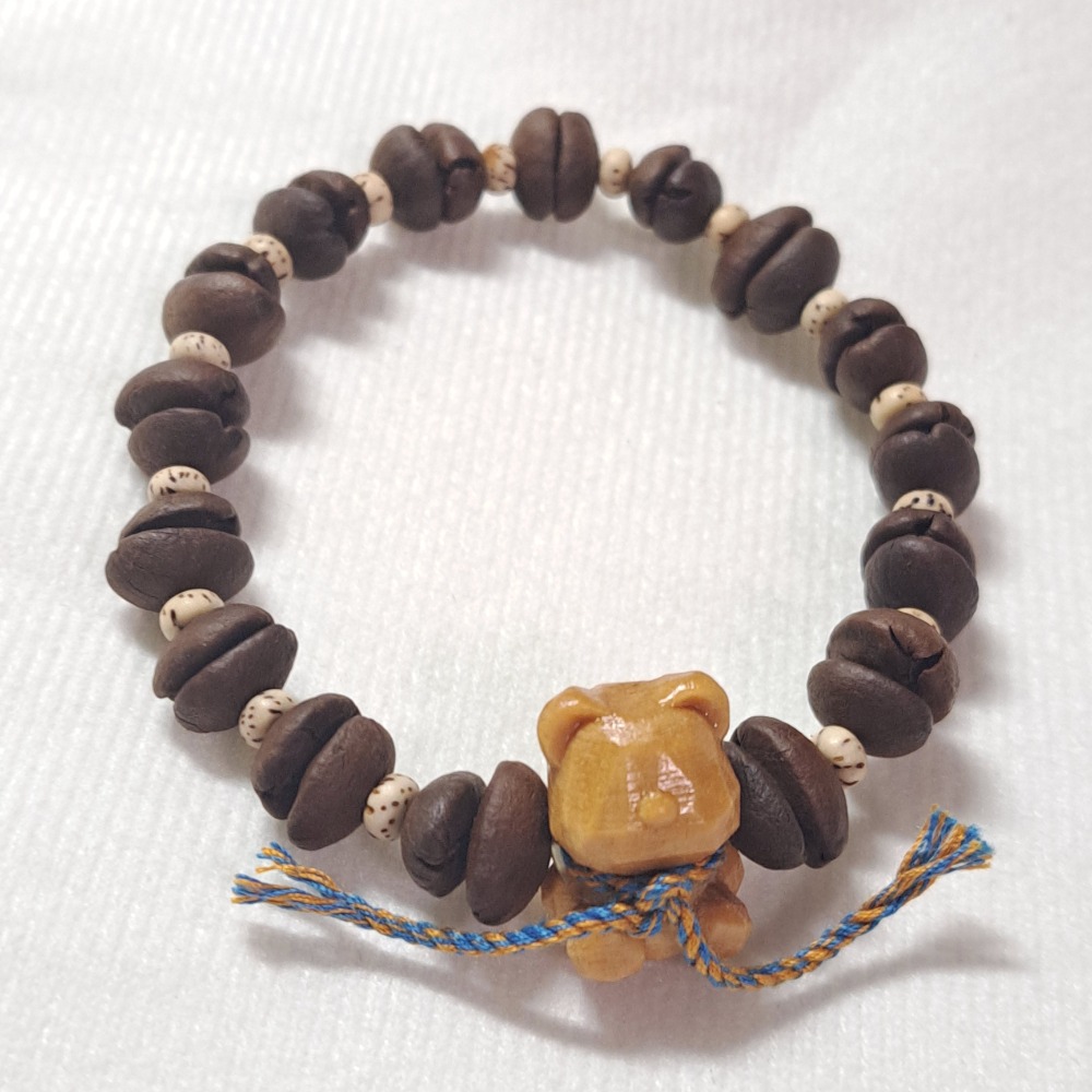 ✵𝖍𝖆𝖓𝖉𝖒𝖆𝖉𝖊✵ 咖啡豆 崖柏 星月菩提 手串 飾品 16圍-細節圖2