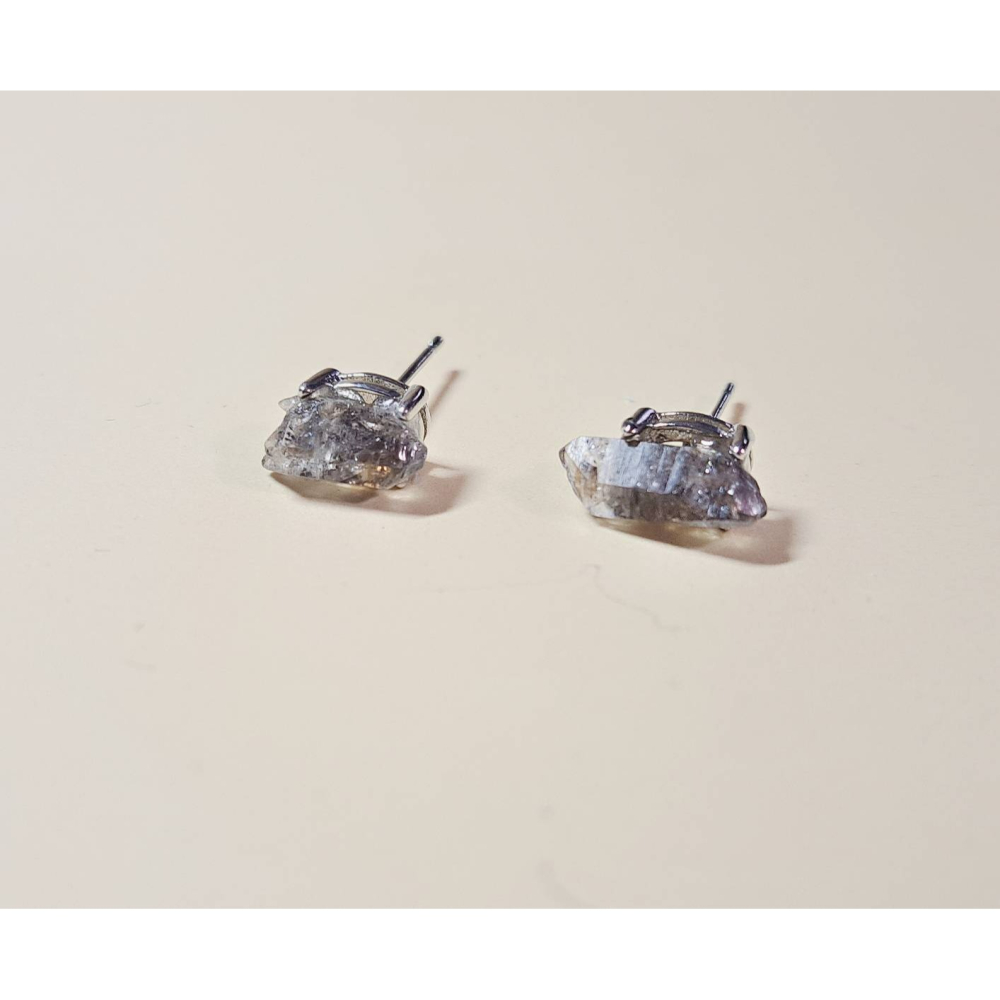 閃靈鐨 原礦 耳針 耳環 耳釘 飾品 閃靈 淨化 平衡 身心靈 S925銀 抗過敏-細節圖2