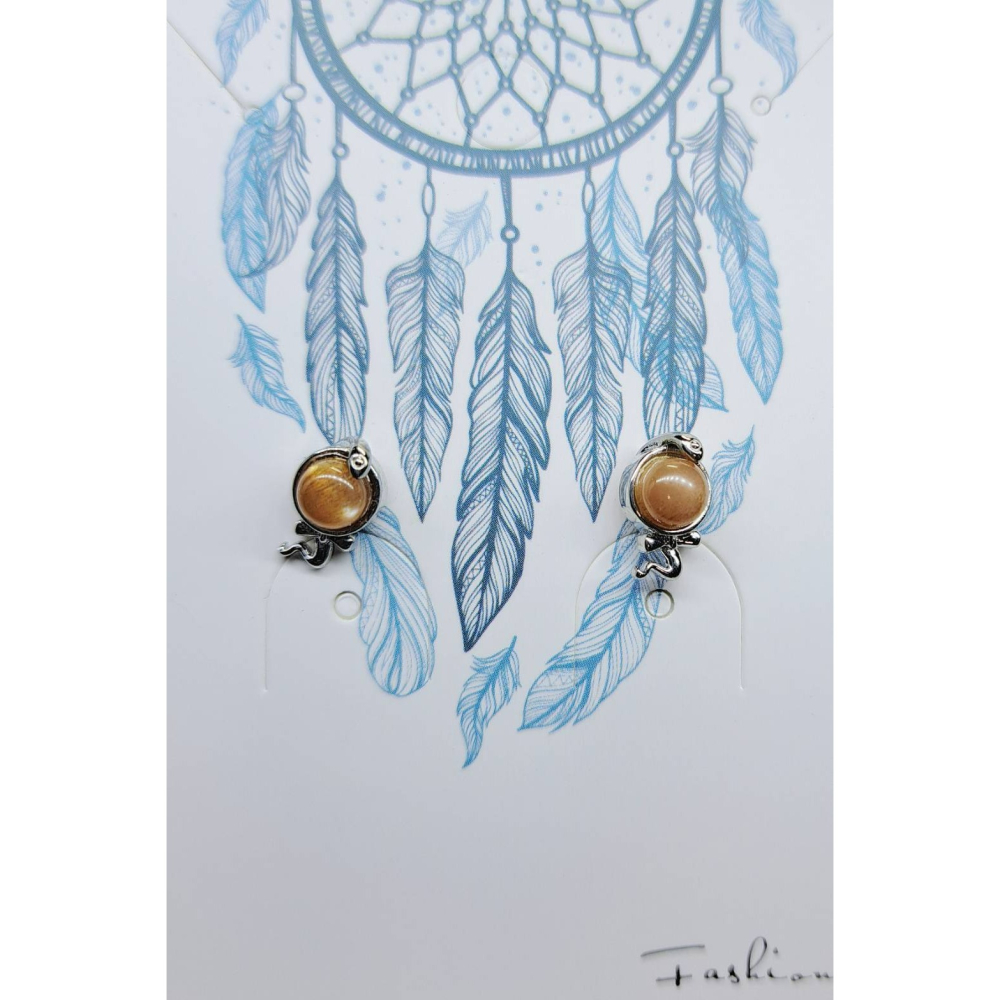 金骨幹 耳針 蛇型 小蛇 蝴蝶結 骨幹太陽石 耳環 耳釘 招貴人 避邪 擋災 化太歲 財運 飾品 S925銀 抗過敏-細節圖2