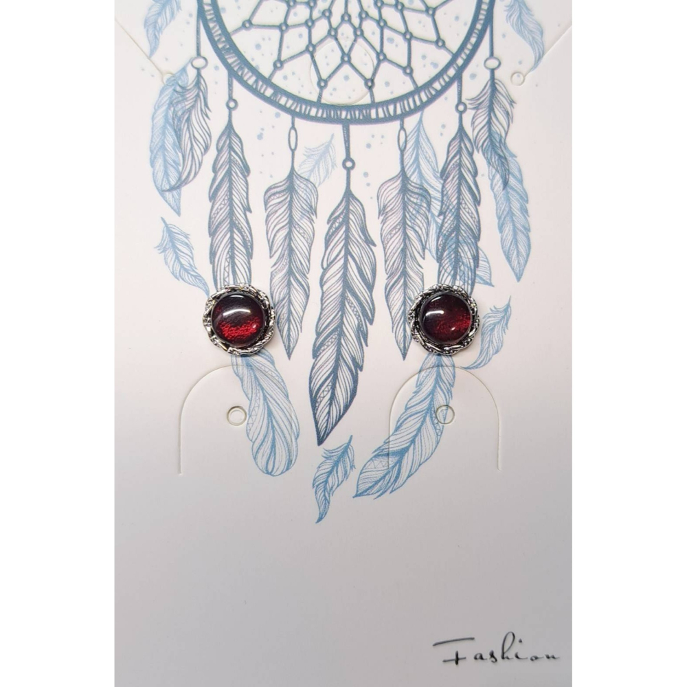 石榴石 耳針 耳環 耳釘 紅石榴 飾品 氣血之石 女人石 S925銀 抗過敏-細節圖2