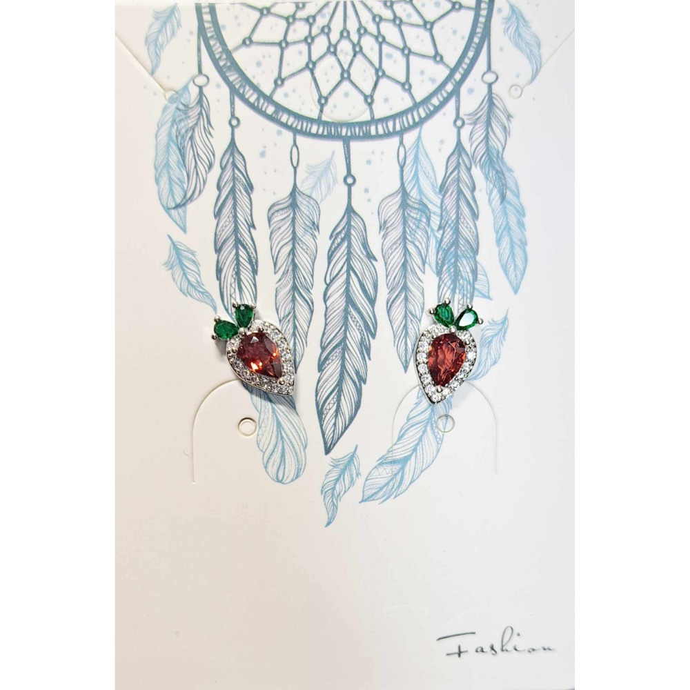 石榴石 綠鋯石 耳針 耳環 耳釘 紅石榴 飾品 氣血之石 女人石 S925銀 抗過敏-細節圖2