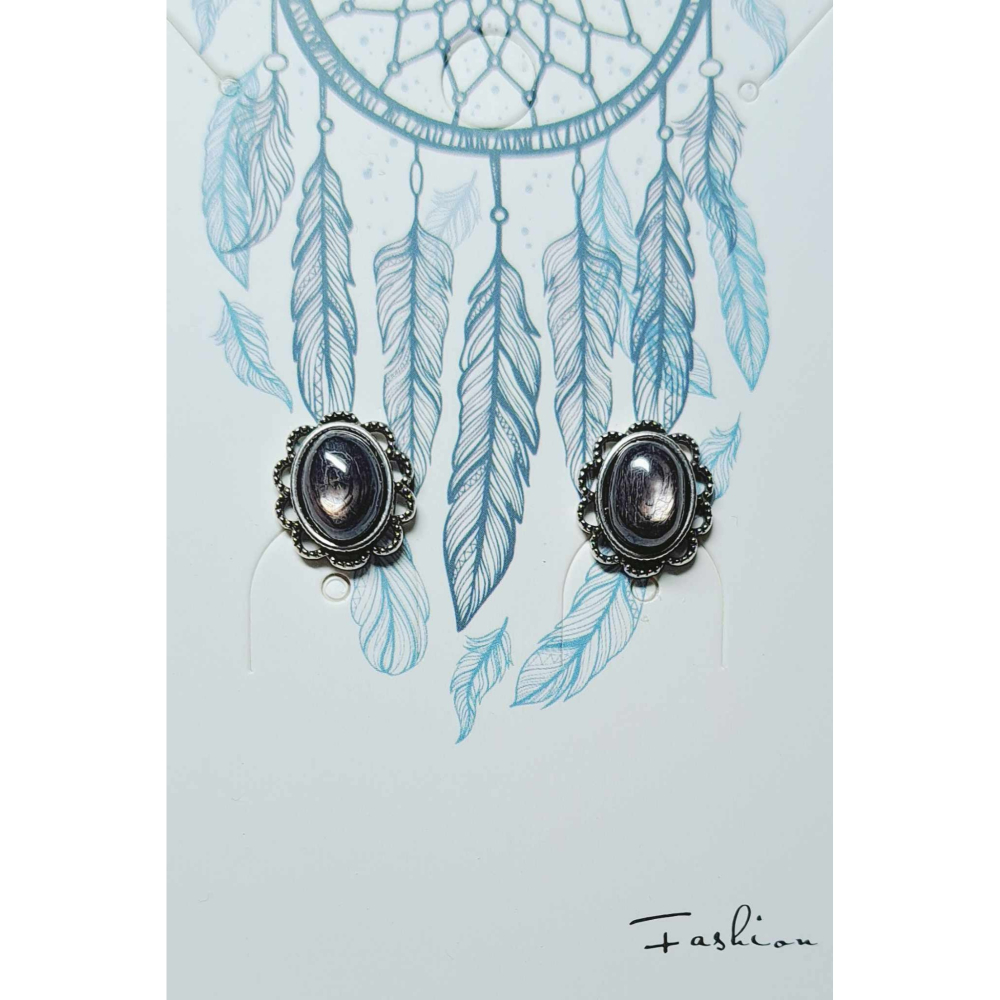 金運石 耳針 耳環 耳釘 飾品 紫蘇輝石 招財 保平安 化煞 S925銀 抗過敏-細節圖2