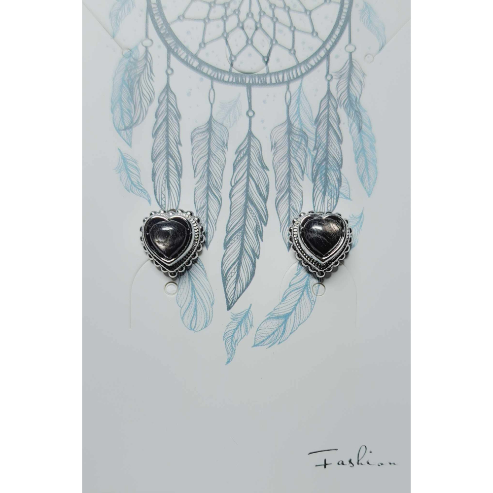 金運石 愛心 耳針 耳環 耳釘 飾品 紫蘇輝石 招財 保平安 化煞 S925銀 抗過敏-細節圖2