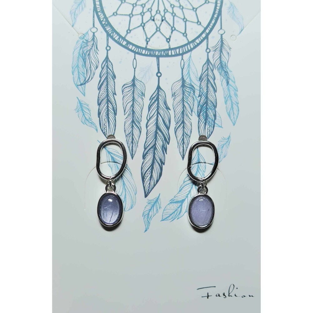 坦桑石 丹泉石 耳針 耳環 耳釘 十二月 誕生石 飾品 垂掛  S925銀 抗過敏-細節圖2