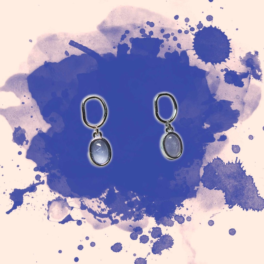 坦桑石 丹泉石 耳針 耳環 耳釘 十二月 誕生石 飾品 垂掛  S925銀 抗過敏-細節圖3