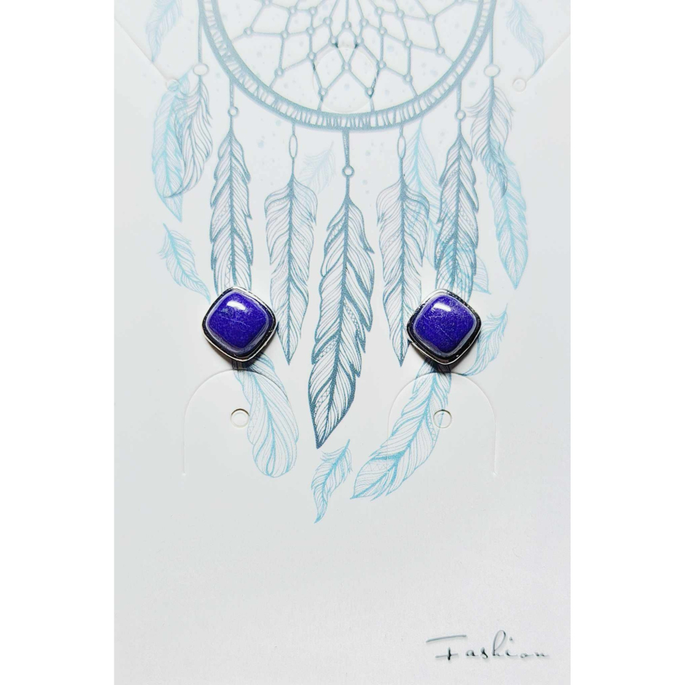 青金石 耳針 耳環 耳釘  飾品 S925銀 抗過敏-細節圖2