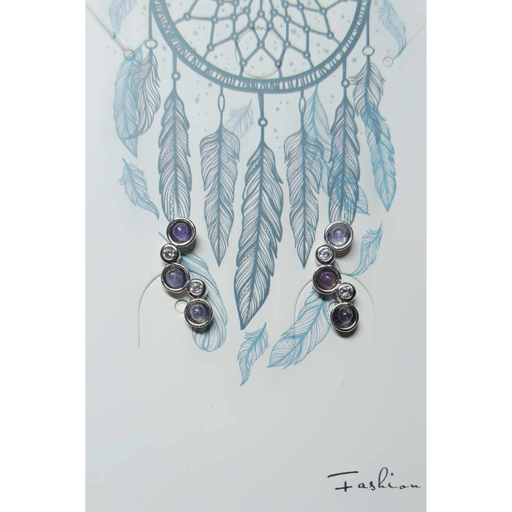 堇青石 耳針 耳環 耳釘 飾品 洞察力 直覺 創造力 表達能力 S925銀 抗過敏-細節圖2