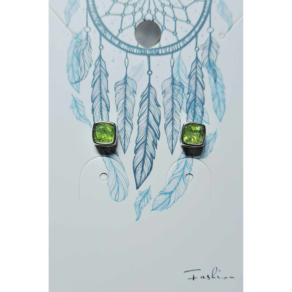 橄欖石 耳針 耳環 耳釘  幸福 好運 飾品 S925銀 抗過敏-細節圖2