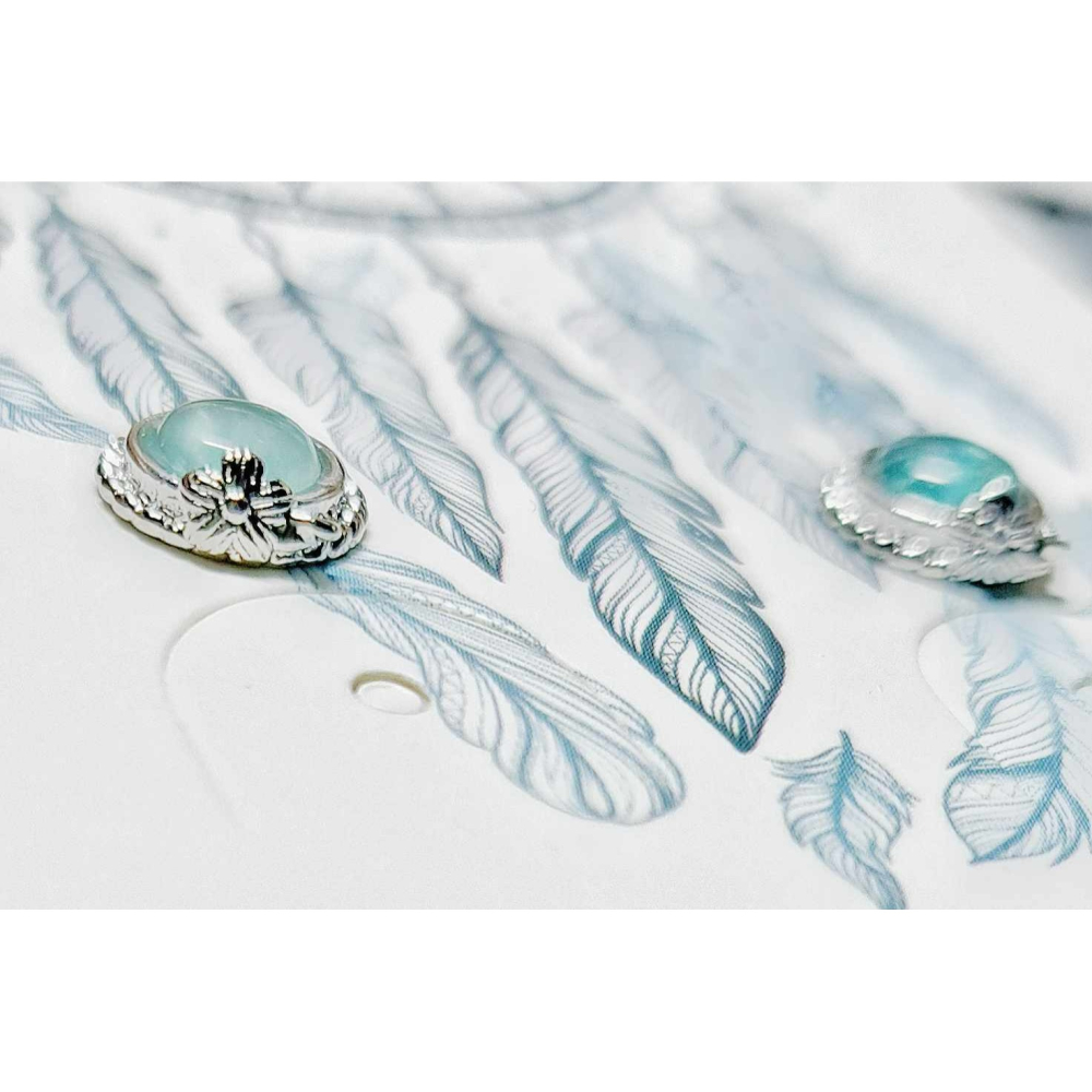 藍磷灰 藍磷輝 花朵 耳針 耳環 耳釘 飾品 喉輪 表達能力 合作 S925銀 抗過敏-細節圖2