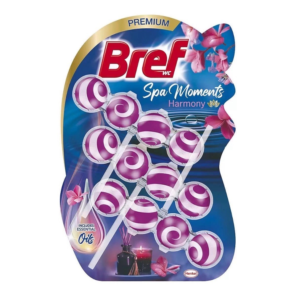 限量優惠 Bref 妙力 懸掛式馬桶清潔球 精油系列 50公克 *3入*6組 精油系列 香浴雪松 凝香百合-細節圖2