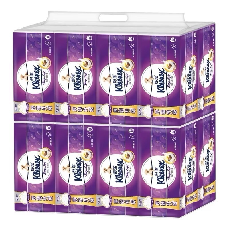 Kleenex  舒潔 三層抽取式衛生紙 100抽*16入 頂級三層舒適 Baby Soft 3D雲朵壓紋-細節圖3