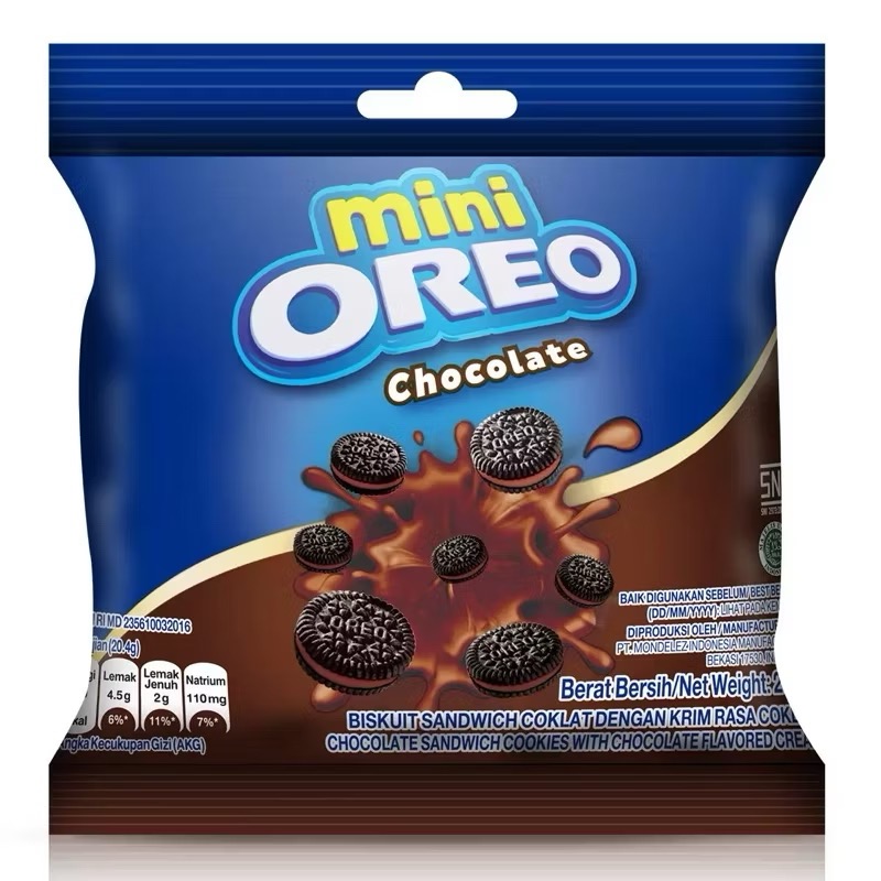 Oreo 奧利奧 迷你巧克力夾心餅乾 香草+可可 分享包 20.4公克*40入-細節圖6