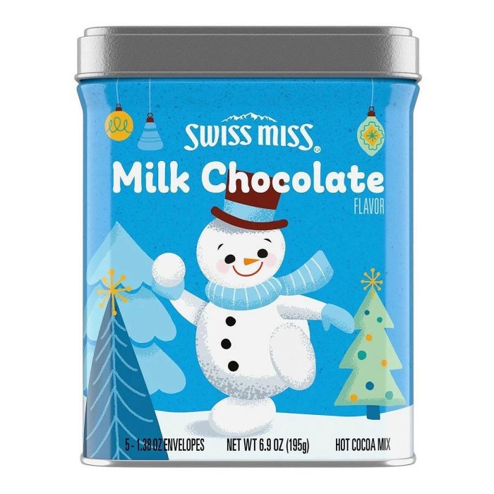 Swiss Miss 可可粉 熱可可 即溶巧克力 牛奶巧克力、棉花糖 薄荷、黑巧克力 聖誕禮物交換 禮盒四入組 美國原裝-細節圖2