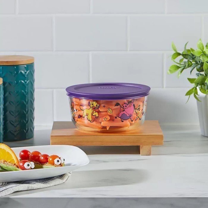 Pyrex Disney 玻璃保鮮盒微波盒組迪士尼聯名米 獅子王辛巴小鹿斑比 美國製 可微波烤箱洗碗機-細節圖3
