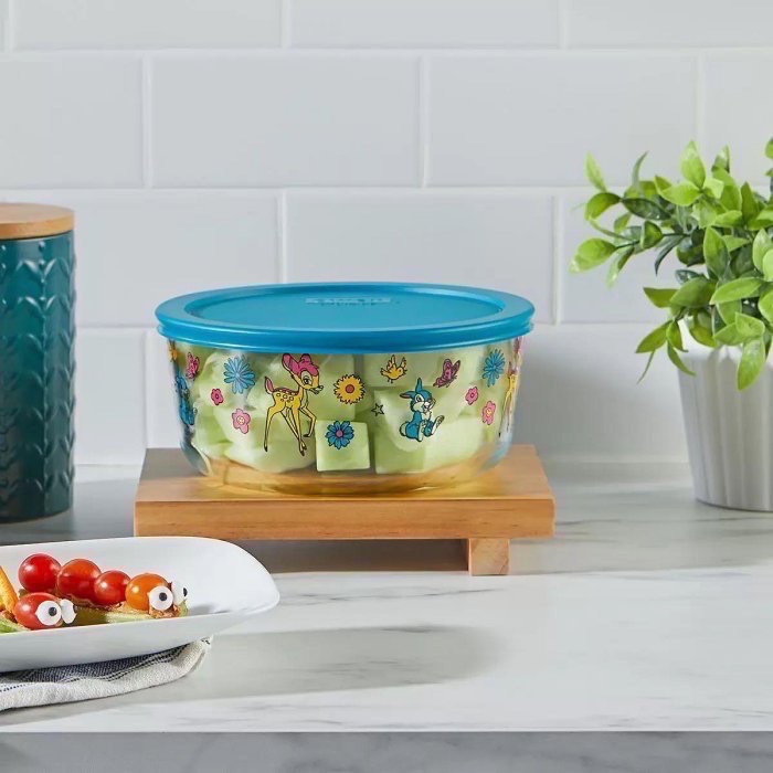 Pyrex Disney 玻璃保鮮盒微波盒組迪士尼聯名米 獅子王辛巴小鹿斑比 美國製 可微波烤箱洗碗機-細節圖5