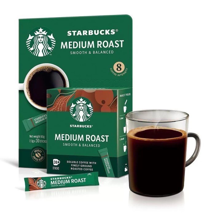 Starbucks premium 星巴克 特選系列 中度烘焙咖啡隨手包 2.3公克*30包 阿拉比卡豆即溶咖啡 黑咖啡-細節圖3