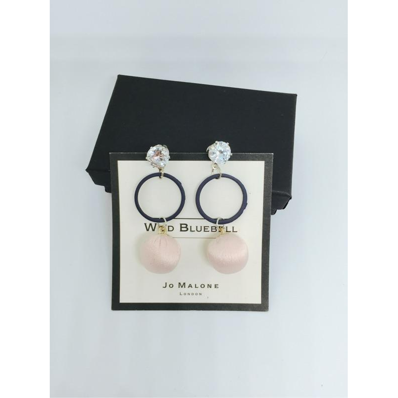 韓國 鋯石耳針 幾何造型 可愛球球⚾️ 垂墜式 耳環 （可改耳夾）-細節圖4