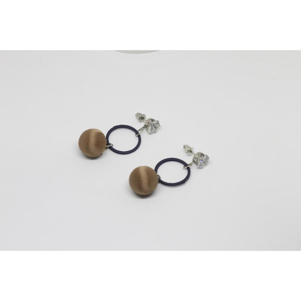 韓國 鋯石耳針 幾何造型 可愛球球⚾️ 垂墜式 耳環 （可改耳夾）-細節圖8