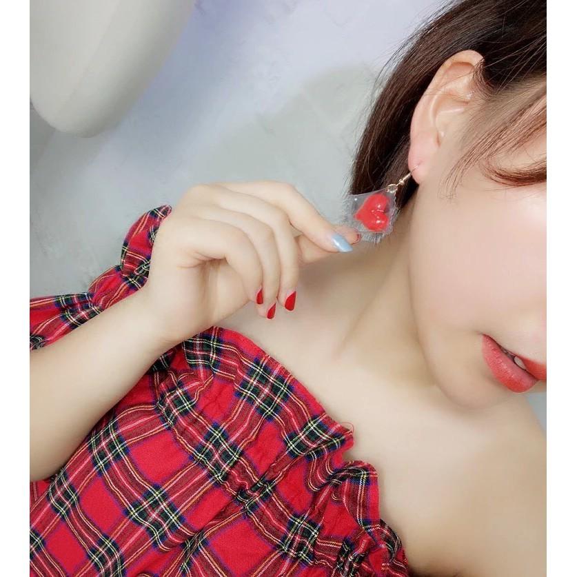 手作 可愛 甜甜圈 愛心 透明糖果包裝袋 多款造型 垂墜式 耳勾 耳環  (可改成夾式)-細節圖4