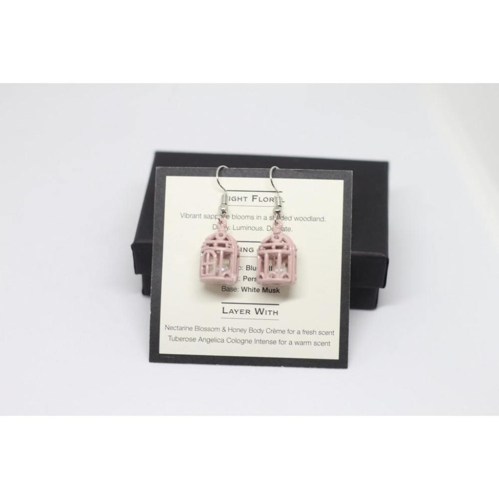 特價 手作 超可愛 馬卡龍色 鳥籠造型 珍珠 垂墜式 耳勾 耳環(可改夾式)-細節圖4