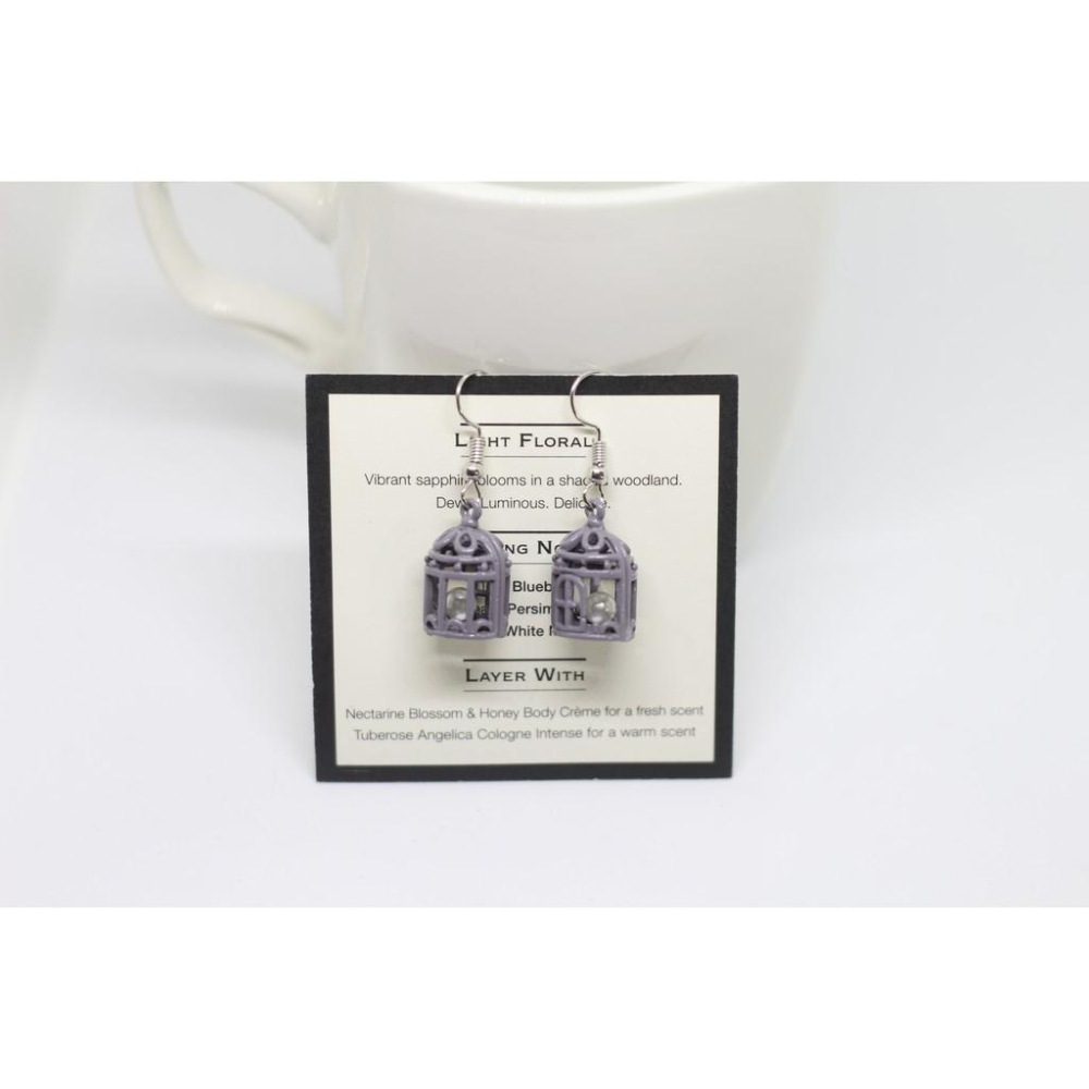 特價 手作 超可愛 馬卡龍色 鳥籠造型 珍珠 垂墜式 耳勾 耳環(可改夾式)-細節圖6