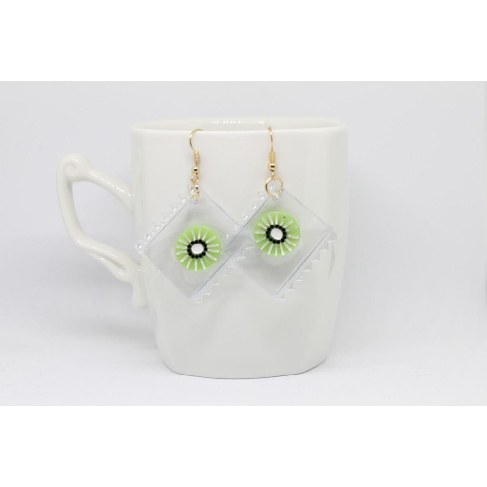 特價 手作 糖果袋 草莓 蛋 水果 造形 垂墜式 耳勾 耳環(可改夾式)-細節圖8