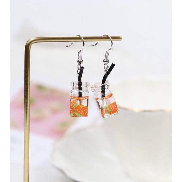 手作 搞怪 西瓜 草莓 奇異果 檸檬 水果 飲料 造型 耳勾 耳環(可改耳夾)-細節圖2