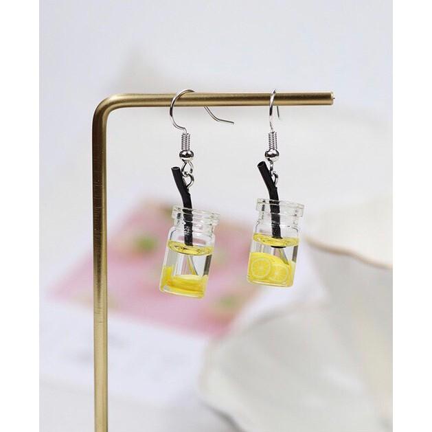 手作 搞怪 西瓜 草莓 奇異果 檸檬 水果 飲料 造型 耳勾 耳環(可改耳夾)-細節圖4