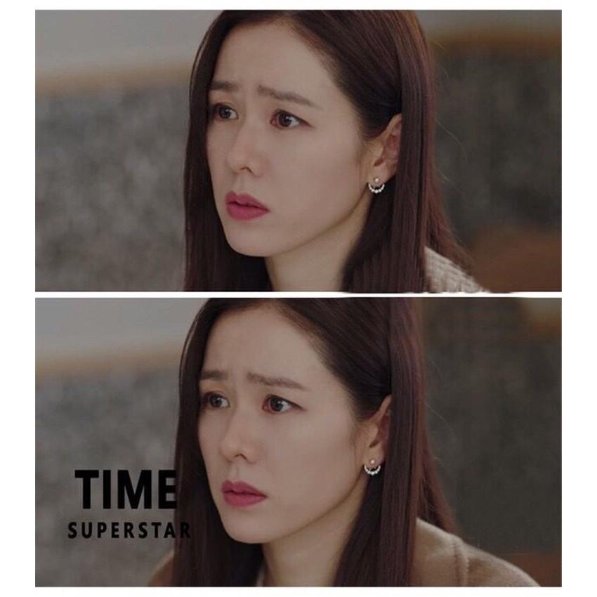 韓 氣質 韓劇 愛的迫降 伊世莉 孫藝珍 同款 兩戴式 五角星 水鑽 s925抗敏感 耳針 耳環(可改耳夾)-細節圖5