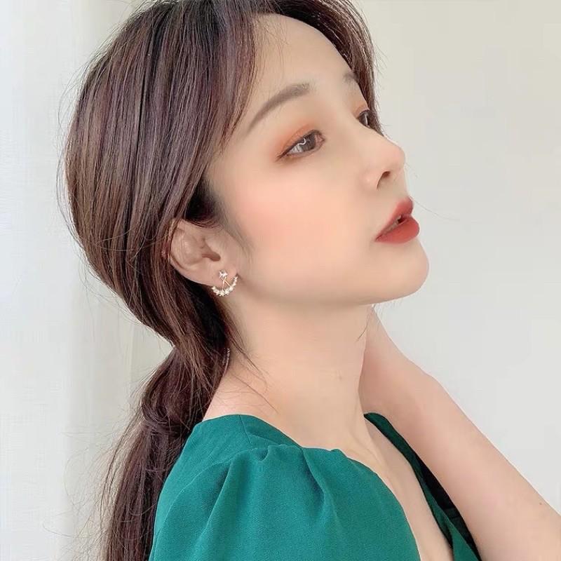 韓 氣質 韓劇 愛的迫降 伊世莉 孫藝珍 同款 兩戴式 五角星 水鑽 s925抗敏感 耳針 耳環(可改耳夾)-細節圖6