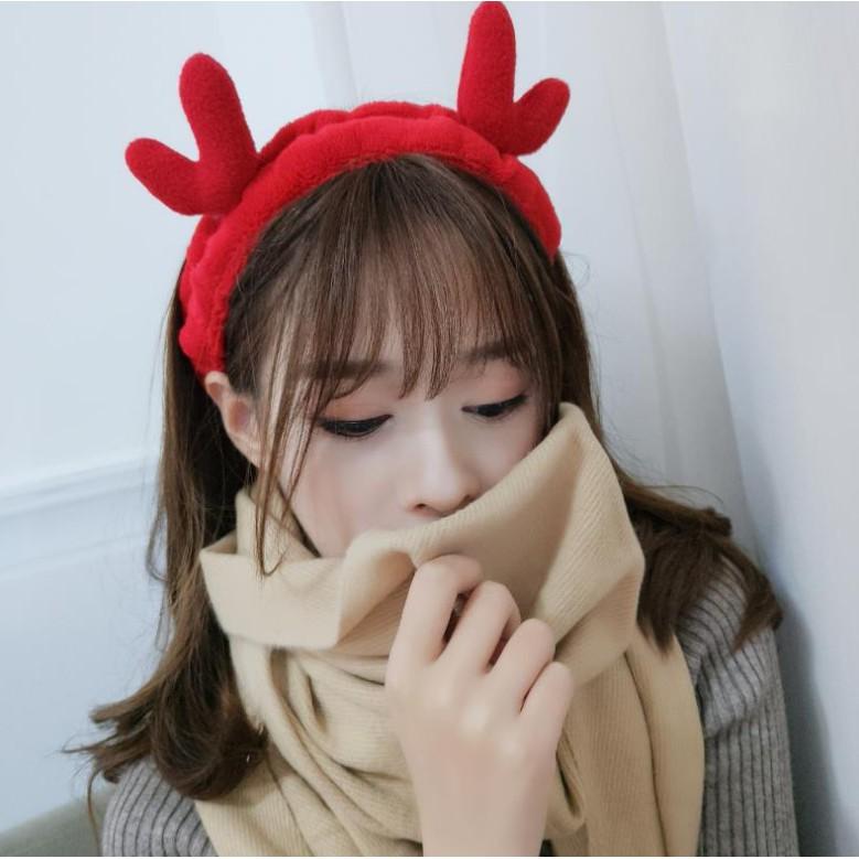 韓 可愛 聖誕節 鹿角 造型 髮帶 洗臉髮帶 化妝髮帶-細節圖3