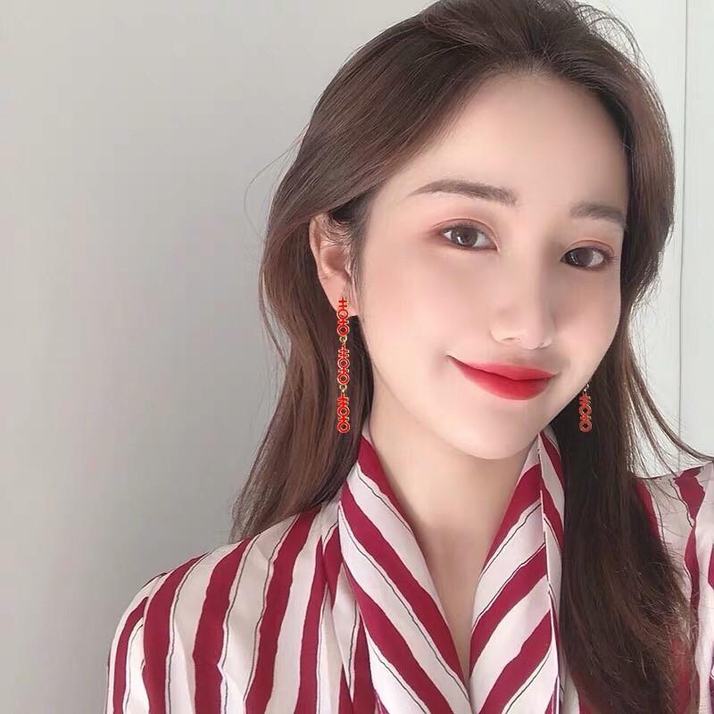 復古 中國風 輕巧 紅色 囍 中文 國字 s925抗敏感 垂墜式 耳針 耳環(可改耳夾)-細節圖6