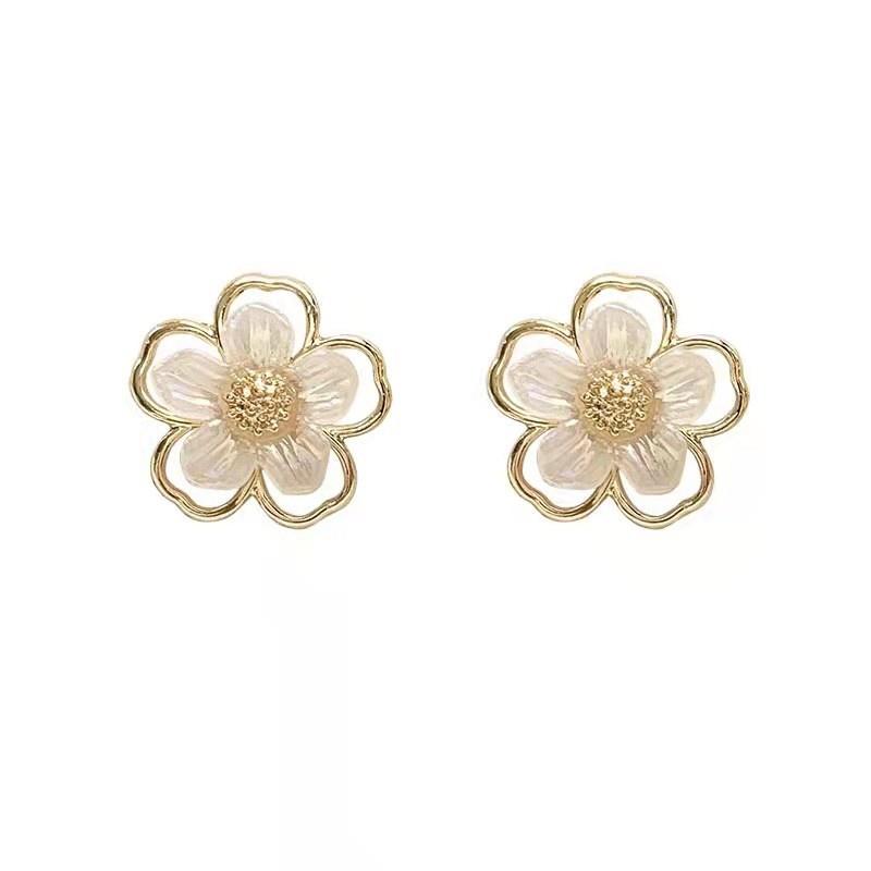 韓 氣質 花朵 造型 S925抗敏感 耳針 耳環(可改耳夾)-細節圖4