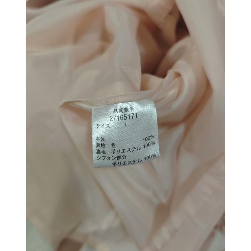 Apuweiser-riche 三千金甜美袖蕾絲修身A字100%羊毛短洋裝 柔粉1號-細節圖8