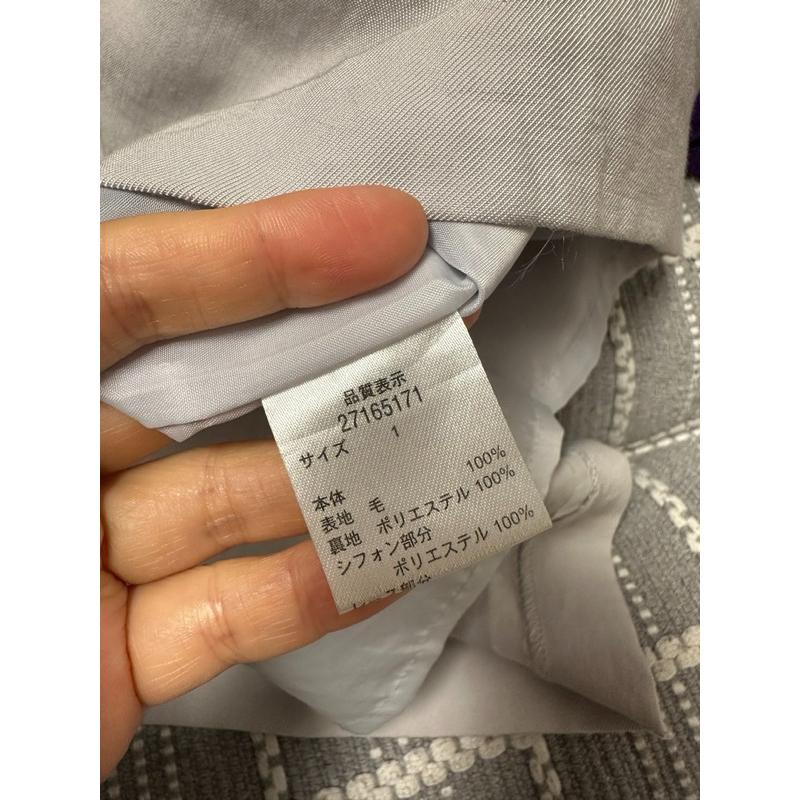 Apuweiser-riche 三千金甜美袖蕾絲修身A字100%羊毛短洋裝 粉藍1號-細節圖6