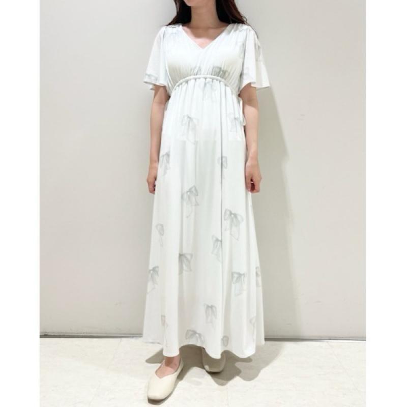 正品全新 Gelato pique 甜美蝴蝶結印花附罩杯短袖親膚柔軟家居服 家居洋裝 睡衣-細節圖5