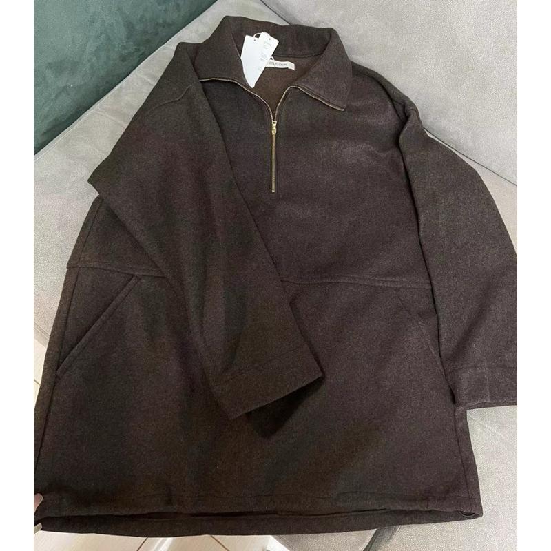 全新吊牌在 Cocodeal 空氣毛呢感寬鬆可愛翻領長袖T-細節圖7