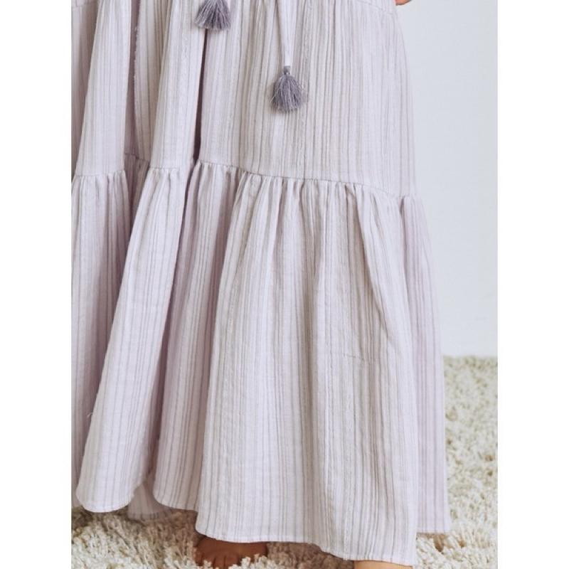 正品全新 Snidel home 舒柔浪漫雙層紗大裙擺睡裙 睡衣 粉紫-細節圖6