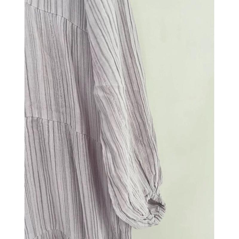 正品全新 Snidel home 舒柔浪漫雙層紗大裙擺睡裙 睡衣 粉紫-細節圖9