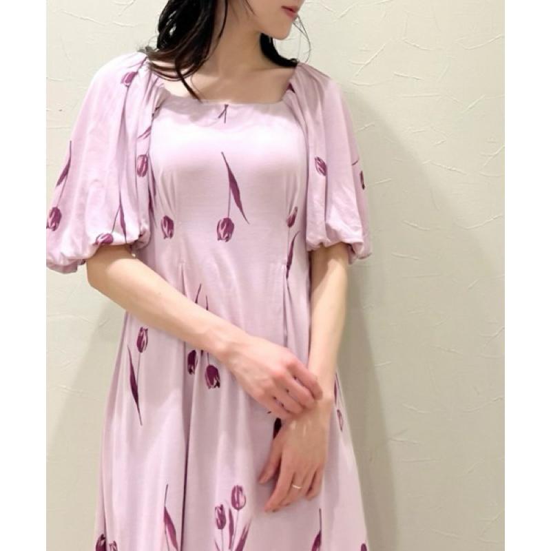 正品全新 Gelato pique 柔美鬱金香印花帶罩杯舒柔睡衣 睡裙 家居服 粉-細節圖5