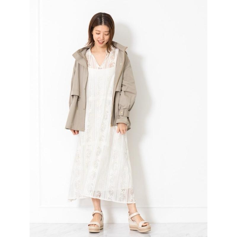 正品全新 Jill STUART 主線 3萬日幣 精品典雅落肩百褶小群擺設計風衣外套 卡其綠S-細節圖4