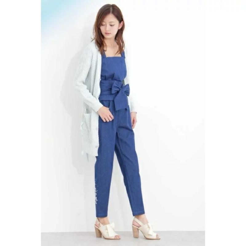 正品全新 Jill by JILLSTUART 甜酷兩件式背心繫帶仿牛仔套裝 S-細節圖3